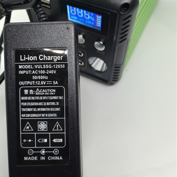 Портативна зарядна станція для ноутбуків 300Wh 12V/26Ah | Вихід 220V до 120W | Power Bank для ноутбука, роутера + 2 LED-лампи
