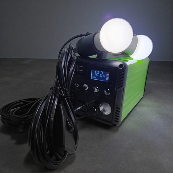 Портативна зарядна станція для ноутбуків 300Wh 12V/26Ah | Вихід 220V до 120W | Power Bank для ноутбука, роутера + 2 LED-лампи
