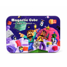 Магнітний конструктор Майнкрафт Космос 60 деталей Магнітні кубики Minecraft у металевій коробці