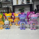 Конструктор світний 3D Magic Blocks у вигляді ведмедика Bearbrick серце «Kisses» Рожевий 4031 деталь