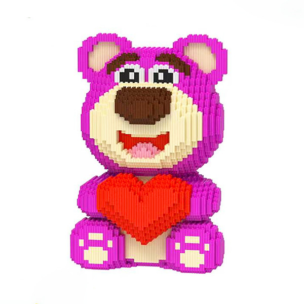 Конструктор 3D Magic Blocks у формі ведмедика Bearbrick "Kisses" із серцем 4450 деталей