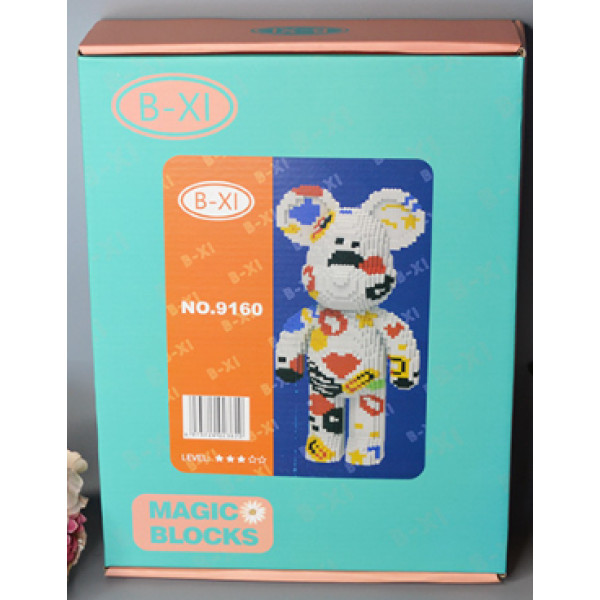 Конструктор Magic Blocks 4300 деталей у формі ведмедика Bearbrick "French kisses" Конструктор 3д наноблок
