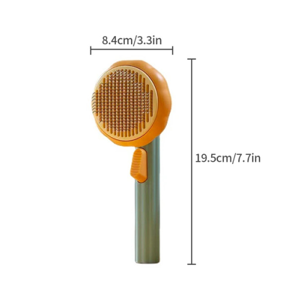 Щітка для вичісування шерсті Pet Brush для хатніх тварин самоочисна, Гребінець від тріскачки для котів і