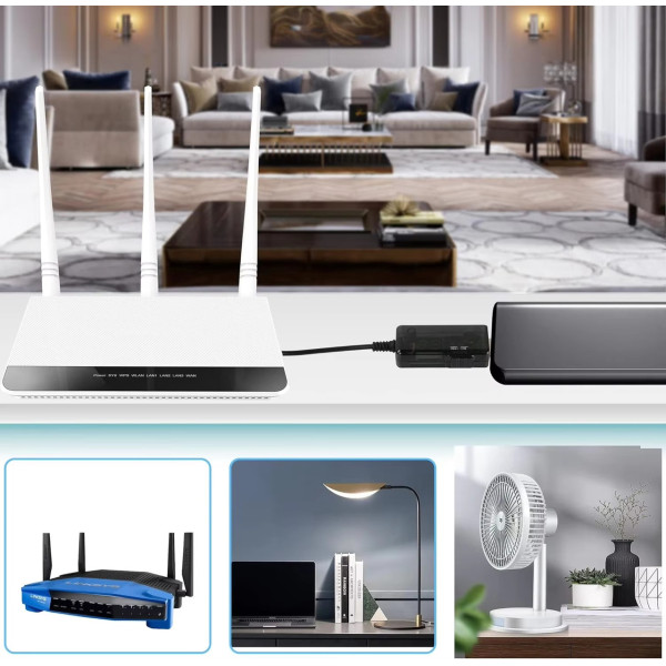 Кабель для живлення wi-fi роутера 9v 12v USB від повербанка з екраном, Шнур для роутера спідниця вай фай tp link