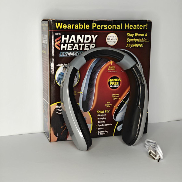 Портативний бездротовий нагрівач для шиї Handy Heater XL-6 з USB-зарядкою, електрогрілка для шиї
