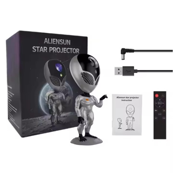 Лазерний проєктор зоряного неба ALIENSUN із записом голосу Світлодіодний нічник-прибусток із пультом