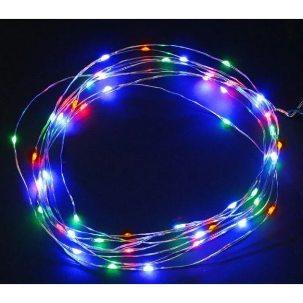 Світлодіодна гірлянда роса usb 10 м 100 LED, гірлянда нитка крапля роси на батарейках 10 метрів Різнобарвна