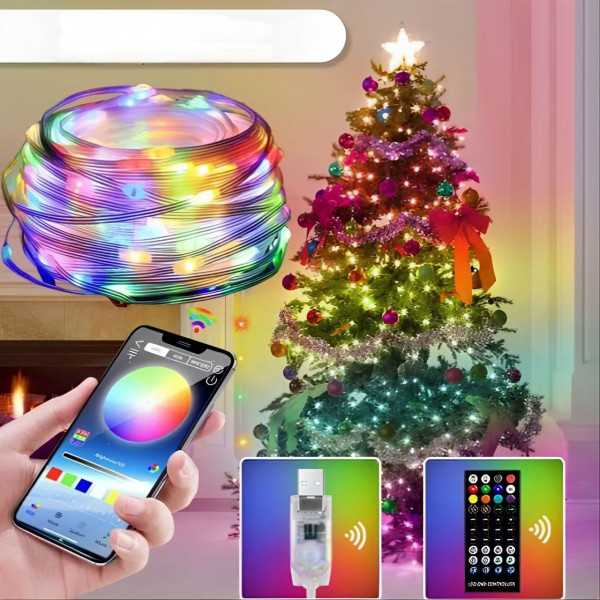 Світлодіодна Led гірлянда bluetooth 10 м із застосунком керування через телефон гірлянда на блютузі з пультом