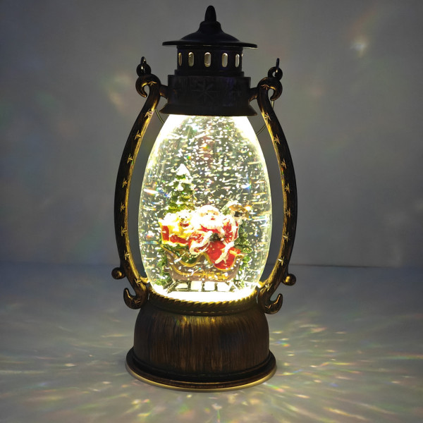 Новорічний музичний світильник зі снігом Water Lantern Дід Мороз і ялинка ОО-03 ретрочник з ефектом снігу