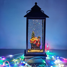 Новорічний музичний світильник зі снігом Water Lantern Вежа 30 см ОО-90 ретро-нічник з ефектом снігу