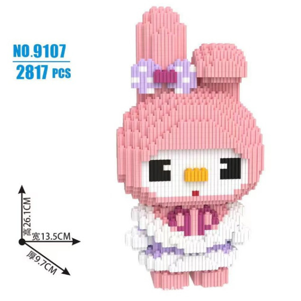 Конструктор Мелоді 25 см 3D Magic Blocks My Melody з мініблоків, наноблок 3D дитячі конструктори