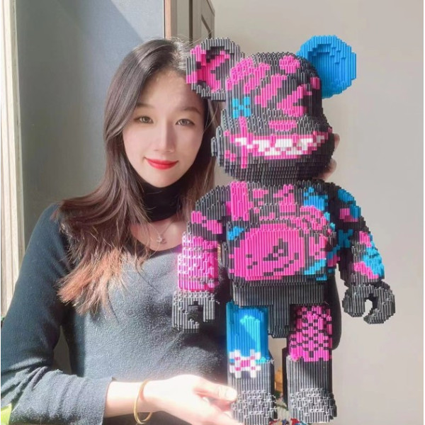 Конструктор Джинкс 40 см 3D Magic Blocks bearbrickв виде Jinx из мини-блоков, наноблок 3D конструкторы