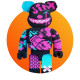 Конструктор Джинкс 40 см 3D Magic Blocks bearbrickв виде Jinx из мини-блоков, наноблок 3D конструкторы