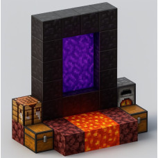Магнітний конструктор із кубиків Minecraft Magnetic Cube Пекельні ворота - 32 деталі, Магнітні кубики Майнкрафт