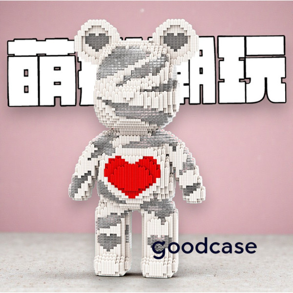 3D конструктор Ведмедик із серцем Magic Blocks BX-9091 (40 см, 2000+ деталей, інтер'єрна фігурка)