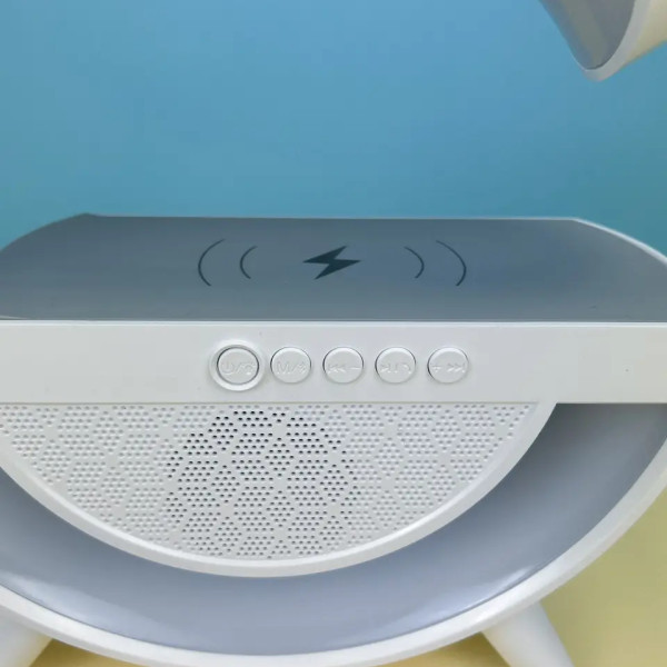 Настільний світильник колонка BT-2301 google лампа нічник RGB 3-in-1 з бездротовою зарядкою
