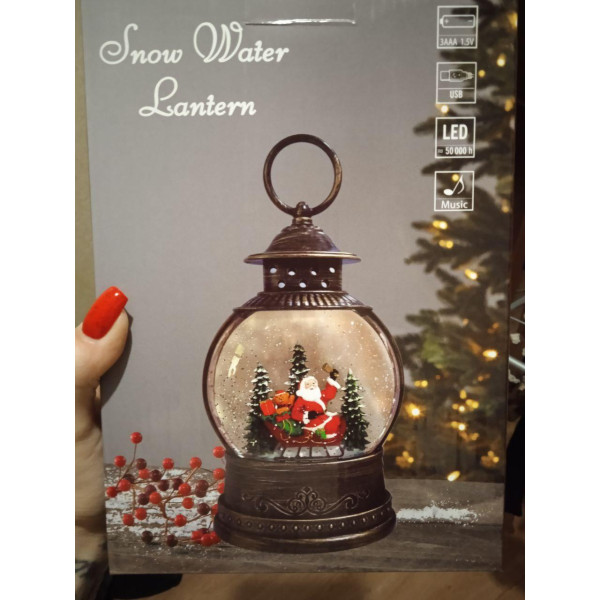 Зимова казка музичний новорічний світильник, декор світильник від usb Snow Lantern