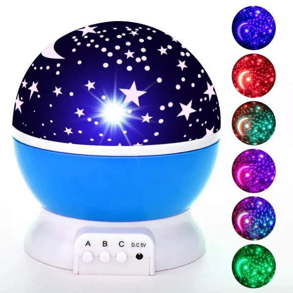Детский ночник проектор звездного неба 2в1 Star Master Dream, месяц плюс звезды проекция в комнату