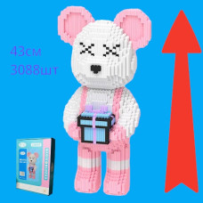 Конструктор 3D Magic Blocks у формі ведмедика Bearbrick "Kisses" з подарунком 3089 деталей