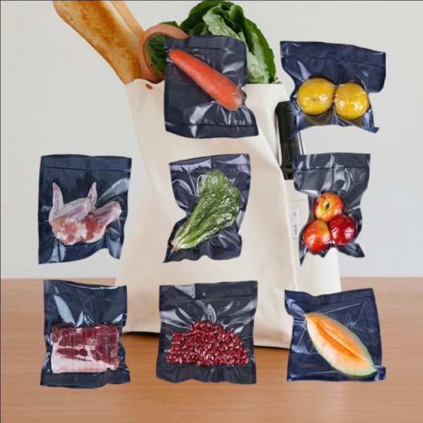 Пакети для вакууматора 25 см на 5 метрів для харчових продуктів рифлені, Плівка рулон для вакуумування їжі