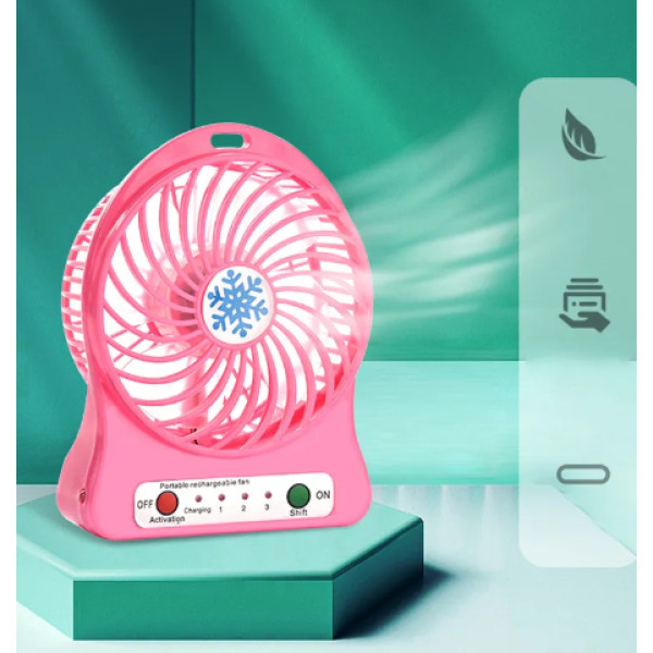 Вентилятор настільний usb Mini Fan з акумулятором, Портативний настільний вентилятор, мінівентилятор