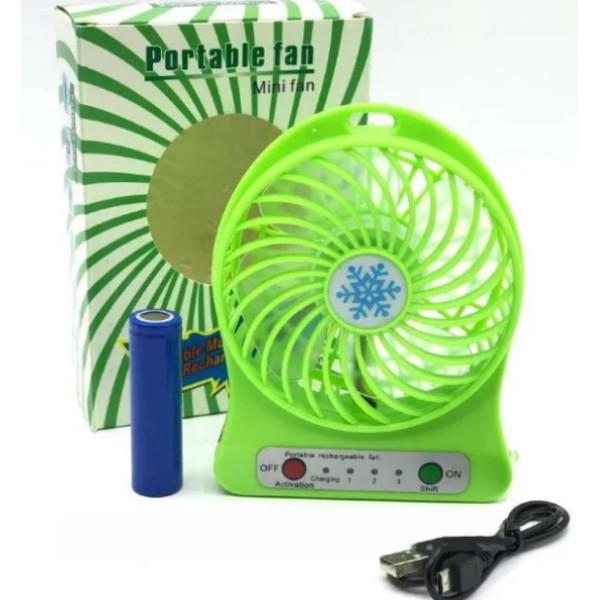 Вентилятор настільний usb Mini Fan з акумулятором, Портативний настільний вентилятор, мінівентилятор