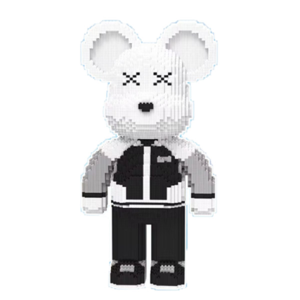 Конструктор Magic Blocks 4300 деталей у формі ведмедика Bearbrick Black and White, Конструктор 3д наноблок