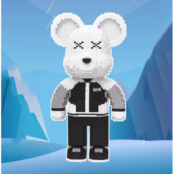 Конструктор Magic Blocks 4300 деталей у формі ведмедика Bearbrick Black and White, Конструктор 3д наноблок