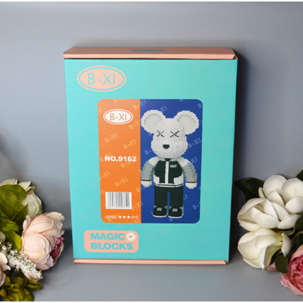 Конструктор Magic Blocks 4300 деталей у формі ведмедика Bearbrick Black and White, Конструктор 3д наноблок