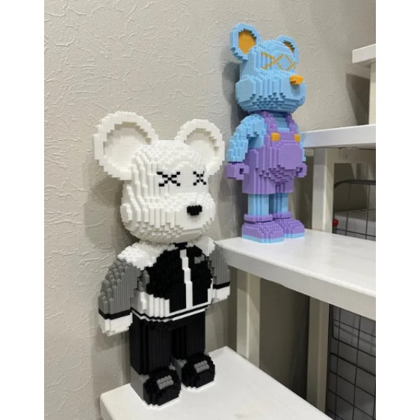 Конструктор Magic Blocks 4300 деталей у формі ведмедика Bearbrick Black and White, Конструктор 3д наноблок