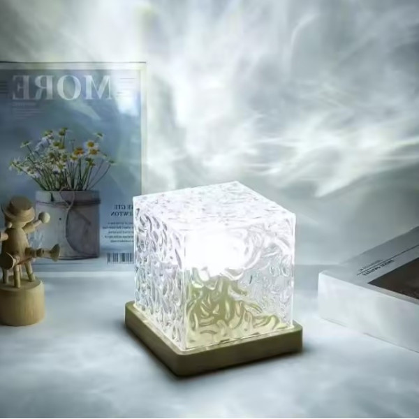 Куб ночник с эффектом сияния, светодиодный LED куб 16 цветов, мерцающий ночник с северным сиянием
