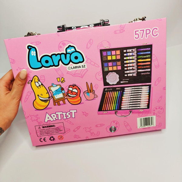 Дитячий набір для малювання та творчості Art Set у блакитному кейсі на 57 предметів