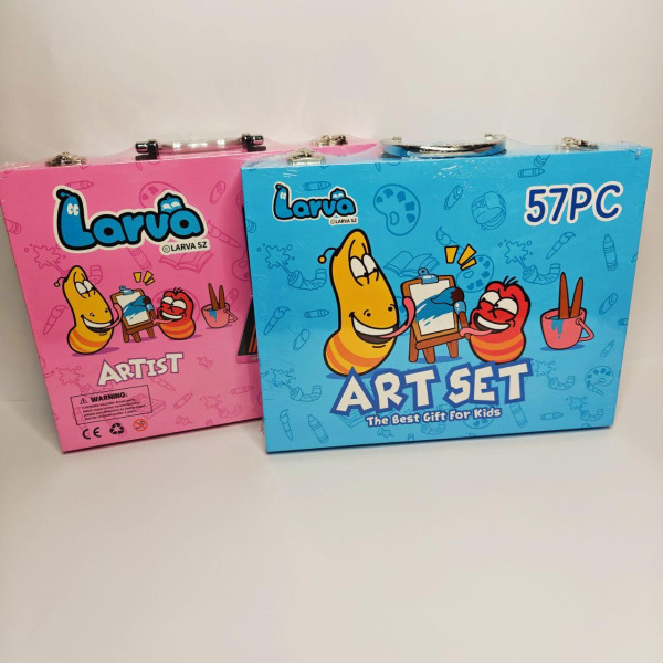 Дитячий набір для малювання та творчості Art Set у блакитному кейсі на 57 предметів