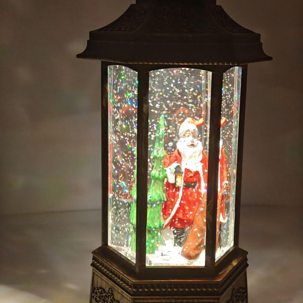 Новорічний музичний світильник зі снігом Water Lantern Замок 30 см ОО-91 ретро ліхтар з ефектом снігу
