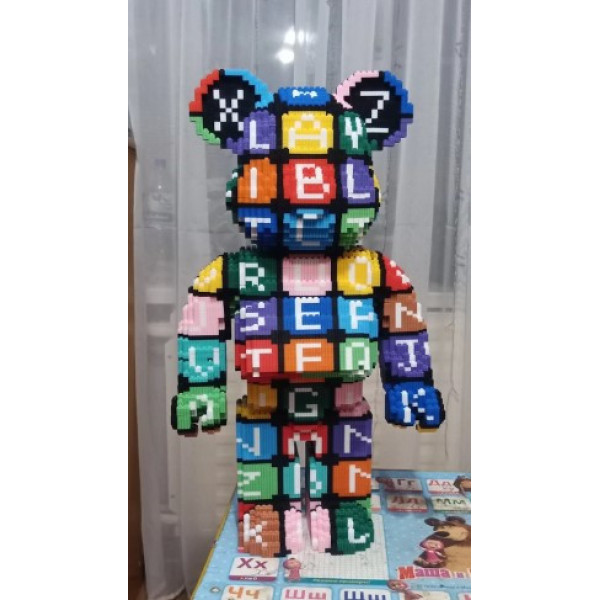Конструктор Алфавіт 40 см 3D у формі Magic Blocks bearbrick з мініблоків, наноблок 3D конструктори