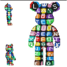 Конструктор Алфавіт 40 см 3D у формі Magic Blocks bearbrick з мініблоків, наноблок 3D конструктори
