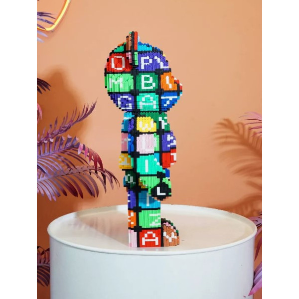 Конструктор Алфавіт 40 см 3D у формі Magic Blocks bearbrick з мініблоків, наноблок 3D конструктори
