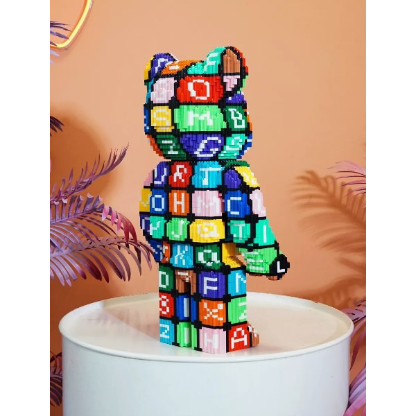 Конструктор Алфавіт 40 см 3D у формі Magic Blocks bearbrick з мініблоків, наноблок 3D конструктори