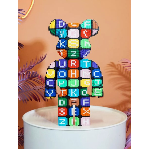 Конструктор Алфавіт 40 см 3D у формі Magic Blocks bearbrick з мініблоків, наноблок 3D конструктори