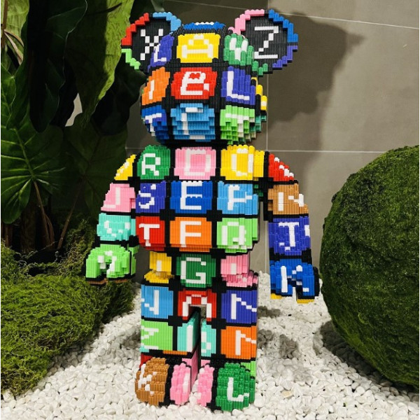 Конструктор Алфавіт 40 см 3D у формі Magic Blocks bearbrick з мініблоків, наноблок 3D конструктори