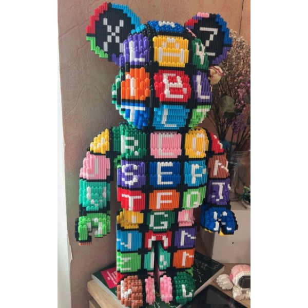 Конструктор Алфавіт 40 см 3D у формі Magic Blocks bearbrick з мініблоків, наноблок 3D конструктори