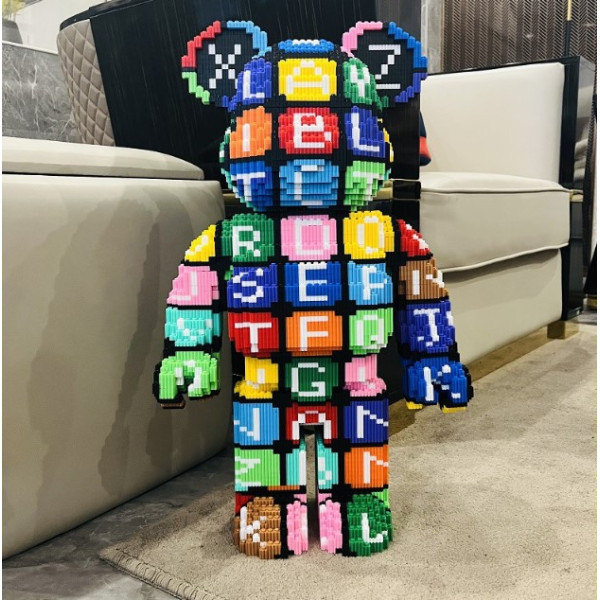 Конструктор Алфавіт 40 см 3D у формі Magic Blocks bearbrick з мініблоків, наноблок 3D конструктори