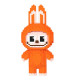 Конструктор Заєць Лабубу жовтогарячого кольору 33 см 3132 деталі з блоків 3D Magic Blocks, блокові конструктори