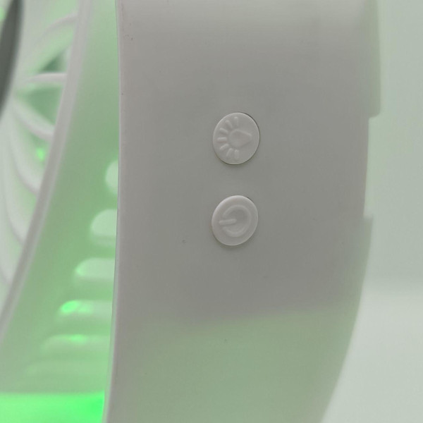 Настільний акумуляторний вентилятор з RGB підсвічуванням - портативний USB міні-вентилятор Fan Dazzle, Білий