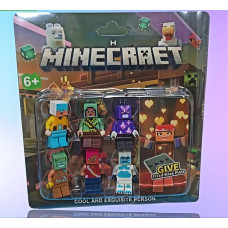 Набір фігурок 6шт Minecraft My World, міні фігурки 4см Майнкрафт+базова пластина