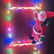 Санта Клаус на світловій драбині 3 метри гірлянда Новорічний декор Дід Мороз повзе по драбині