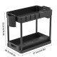 Этажерка на кухню и ванной 2 яруса с крючками Kitchen Storage Rack 34см Стеллаж в ванную чёрного цвета