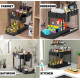 Этажерка на кухню и ванной 2 яруса с крючками Kitchen Storage Rack 34см Стеллаж в ванную чёрного цвета