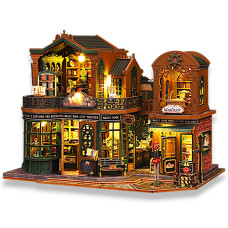 Румбокс «Сутінковий книжковий магазин» ES-017 з підсвічуванням DIY Dollhouse Kit | Інтер'єрний 3D-конструктор