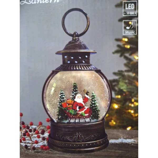 Зимова казка музичний новорічний світильник, декор світильник від usb Snow Lantern